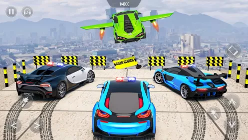 Flying Car Robot Shooting Game